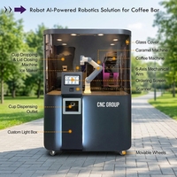 Mesin Pembuat Kopi Otomatis Pintar Komersial JIAXIN 2026 Robot Vending dengan Lengan Robot Kolaboratif 6-Axis 45-90 detik/Cangkir 3kW