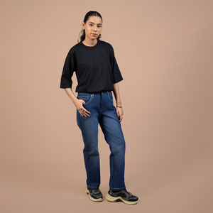 Jeans Dollywood para Mujer, Cintura Alta, Elásticos, Casuales, a la Moda, Corte Ajustado, Pierna Recta, para Uso Diario - Product Image 6