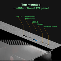 Boîtier PC Tengda Mid Tower en alliage d'aluminium avec panneau latéral panoramique en acrylique, base LED, prend en charge les cartes mères ITX/MATX