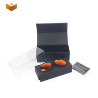 Boîte d'emballage à rabat en papier gris de luxe avec logo personnalisé et fermeture magnétique rectangulaire Boîte d'emballage pour lunettes de soleil et lunettes