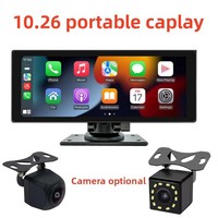 Pantalla Carplay Portátil de 10.26 Pulgadas con Cámara para Auto, Pantalla Inalámbrica Carplay y Android Auto, Función FM, Reproductor de Música, Reproductor de DVD para Auto