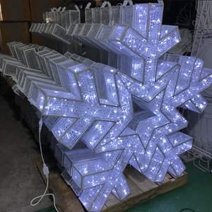 Flocon de neige géant 3D personnalisé, motif lumineux LED imperméable pour Noël, décoration extérieure pour paysage et mariage - Product Image 6