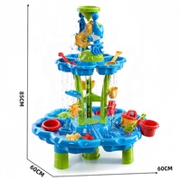 Samtoy 85cm Ensemble de jeu sensoriel d'activités d'été en plein air Table de sable et d'eau pour enfants en plastique pour la plage et la cour