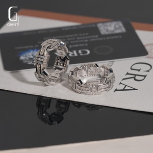 Anillos de Moissanita VVS de 1.02ct, Anillos de Plata de Ley 925 con Moissanita para Hombre, Anillos de Moissanita con Incrustaciones de Diamantes, Joyería Fina Personalizada de Estilo Hip Hop - Product Image 4