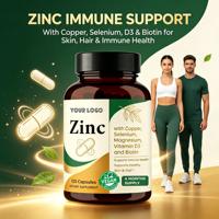 Capsules de zinc haute puissance, complément alimentaire pour la nutrition immunitaire, zinc, magnésium, vitamine D3, marque privée