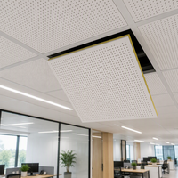 Panneau de plafond acoustique perforé ignifuge classe A, plaque de plâtre absorbant le son ASTM E84 pour projet commercial
