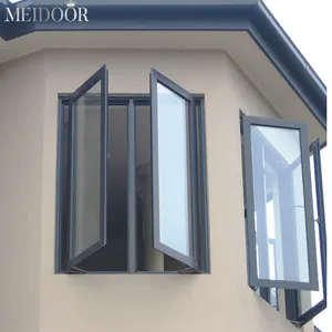 Защитный каркас из алюминиевого сплава, порошковое покрытие, цветная створка, французское алюминиевое окно с 4 панелями