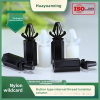 Collier de serrage hexagonal en plastique M4 à filetage interne en nylon, type poussoir, noir/blanc, pour isolation et fixation externe
