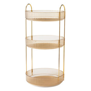 <span class=keywords><strong>Étagère</strong></span> rotative moderne à trois couches pour le salon, <span class=keywords><strong>étagère</strong></span> <span class=keywords><strong>de</strong></span> rangement transparente pour cosmétiques, vaisselle, coiffeuse multifonction compatible - Product Image 1