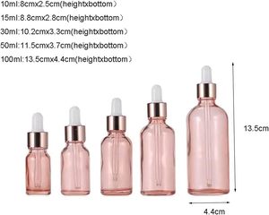 Botellas de Vidrio Rosa al por Mayor con Gotero, Botella con Gotero de 1oz, Rosa, 5ml, 10ml, Vial de Vidrio - Product Image 3