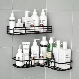 Panier de rangement suspendu mural à un seul niveau en acier inoxydable, sans perçage, pour salle de bain, douche, cuisine - Product Image 2