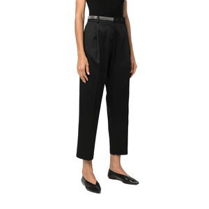 <span class=keywords><strong>Pantalon</strong></span> plissé en <span class=keywords><strong>pure</strong></span> <span class=keywords><strong>laine</strong></span> décontracté taille haute pour femmes avec ceinture décorée de strass <span class=keywords><strong>pantalon</strong></span> de créateur de luxe à la mode - Product Image 5