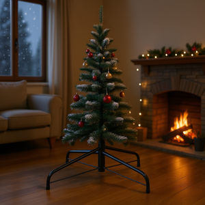 Árbol de Navidad Artificial de Pino de 8 Pies con Nieve Artificial, Base Metálica Plegable, Color Verde Resistente, Decoración para el Hogar en Navidad - Product Image 2