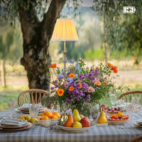 Abat-jour en tissu personnalisable, en lin tressé, pour décoration de mariage, lampe de table et lampadaire