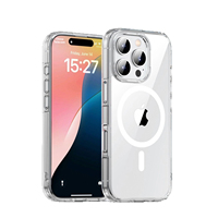Étui de téléphone protecteur en TPU magnétique transparent durable, absorbant les chocs, anti-rayures, anti-oxydation pour iPhone