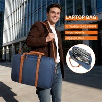 Maletín de Negocios para Viajes de Trabajo, Resistente al Agua, de 17.3 Pulgadas, para Computadora Portátil, Bolso de Mano, Maletín Premium para Laptop