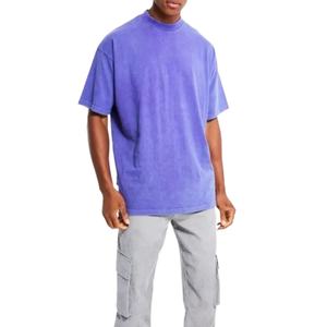 Camiseta de Hombre Lisa Vintage de Alta Calidad Personalizada al por Mayor, Algodón Grueso, Lavado Ácido, Holgada, Cuello Redondo, Básica, 100% Algodón - Product Image 4