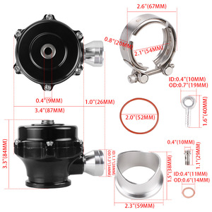 Soupape de décharge externe pour turbocompresseur 50 mm en alliage d'aluminium noir et rouge pour mise à niveau et rétrofit - Product Image 2