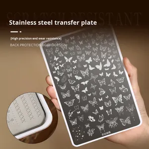 Placa de Transferencia de Diseños para <span class=keywords><strong>Uñas</strong></span> de Alta Gama, Tamaño Grande, Patrón de Lazo Estilo Chino, Herramientas de Estampado de <span class=keywords><strong>Uñas</strong></span> de Acero Inoxidable al por Mayor - Product Image 3