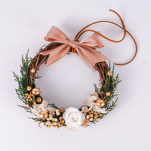 Ornamenti natalizi ghirlande ghirlande per la porta d'ingresso decorazioni <span class=keywords><strong>rose</strong></span> conservate con fiori secchi - Product Image 3