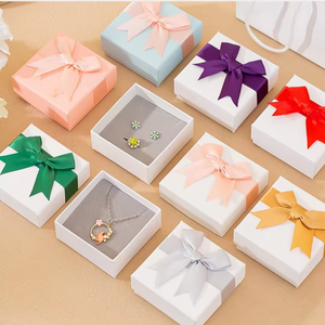 Factory Wholesale Hot Selling Bow <b>Gift</b> <b>Box</b> Necklace <b>Earrings</b> Ring <b>Box</b> <b>Gift</b> Jewelry <b>Box</b> With Foam Insert - Product Image 6
