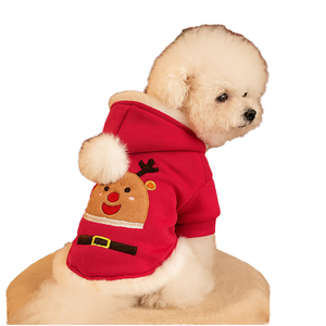 الحيوانات الأليفة دائرة الكرتون طباعة الكرتون الصوفي الصغيرة متوسطة الحجم الكلب الشتاء عيد الميلاد هوديس الملابس بالجملة - Product Image 1