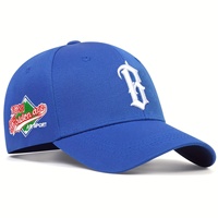 Gorra de béisbol gótica bordada B de color sólido, estilo casual, ligera y ajustable, para ciclismo al aire libre, estilo hip hop, transfronteriza.