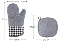 Gants de four à micro-ondes en silicone résistants à la chaleur, gants d'isolation haute température, mitaines de four en silicone antidérapantes