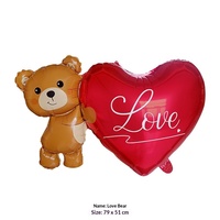 Nouveaux ballons en aluminium en forme de cœur d'ours pour la Saint-Valentin, pour les mariages et la décoration de la Saint-Valentin