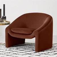 Fauteuil de salon design nordique en bois et flanelle, style simple et luxueux, populaire sur Xiaohongshu, tendance et confortable