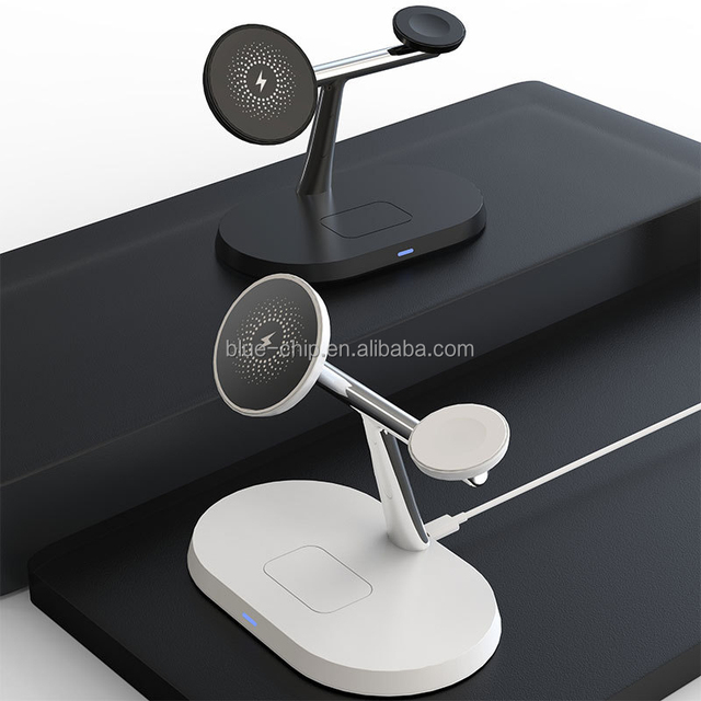2025 Multifunctional Portable Dock Station 15W Desktop Universal Holder Magnet 3 in 1 Charging Stand Pad Wireless Charger