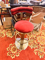 Tabouret de bar pivotant réglable de luxe nordique avec dossier haut et structure en acier inoxydable pour la maison, la cuisine, l'hôtel, le salon