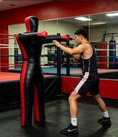 Dummy d'entraînement en cuir PU PVC 165cm 30kg pour grappling, judo, karaté, jiu-jitsu, MMA, boxe, lutte, noir, haute résilience, personnalisable
