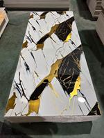 Panneau mural anti-rayures résistant aux UV, feuille de marbre brillante, imperméable, résistant à l'humidité, décoratif, durable, revêtement moderne de luxe pour hôtel