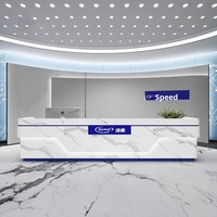 Bureau d'accueil moderne simple pour hôtels Consultations médicales Bureau de caissier laqué pour salon de beauté Écoles Hôpitaux Personnalisé