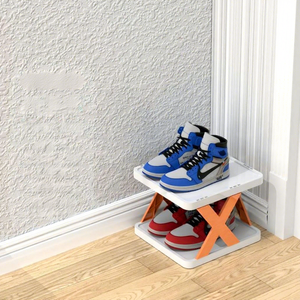 Étagère à chaussures moderne pliable en X, légère, en plastique, réglable pour porte, <span class=keywords><strong>cuisine</strong></span>, armoire, design rectangulaire en <span class=keywords><strong>aluminium</strong></span> - Product Image 5