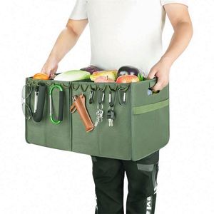 Échantillon gratuit, boîte de rangement de voiture pliable multi-compartiments avec logo personnalisé, organisateur de coffre de voiture pour SUV, accessoires de voiture - Product Image 2
