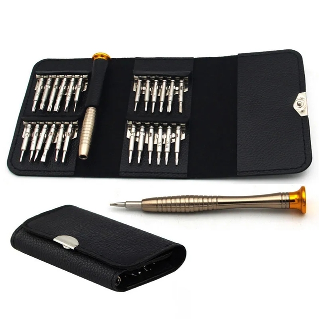 Mobile phone notebook repair tool 25-in-1 multi-function leather case manual screwdriver Batch head set