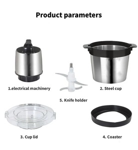 Hachoir à Viande Professionnel Électrique Ghana 7632motor 6L, Mixeur et Hachoir à Viande <span class=keywords><strong>Fufu</strong></span> avec Moteur en Cuivre Pur et Couple Élevé en Acier Inoxydable - Product Image 5