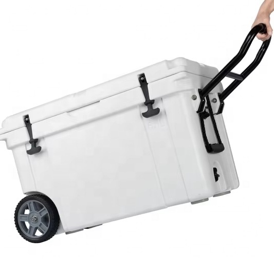 Wheeled Cooler Box 65L LLDPE Material Ice Cooler for Camping Fishing