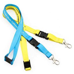 Custom Printed Black Keychain <b>Lanyard</b> with Silk Screen Offset Printing No Minimum Order Buckle - Product Image 3