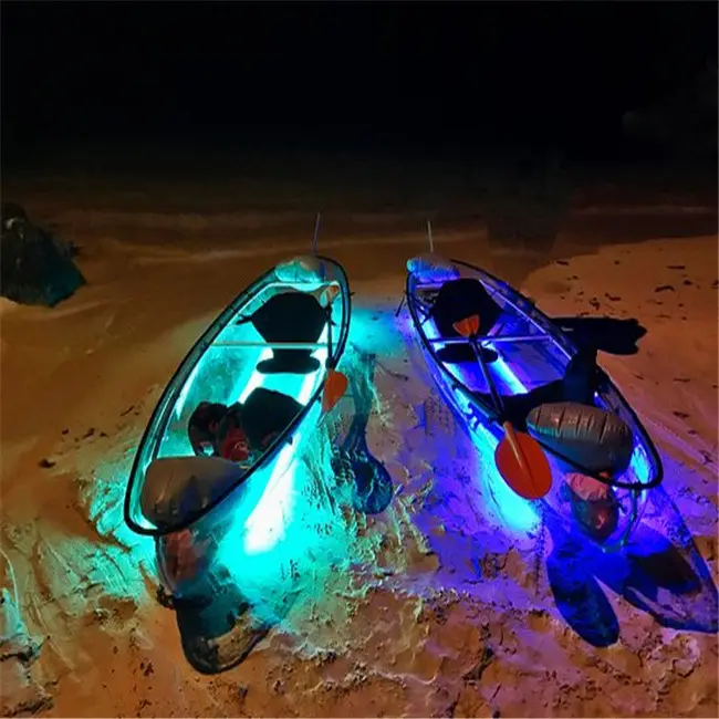 Thuyền Dưới Đáy Pha Lê Đèn Led Xuồng Đại Dương Trong Suốt 2 Người Thuyền Kayak Trong Suốt Để Giải Trí