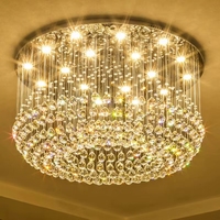 Lustre en cristal K9 de luxe en acier, LED, moderne et contemporain, pour mariage et salon, vente en gros