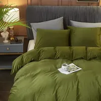 Haute qualité velours reine couette 3 pièces Ultra doux ensemble de literie uni housse de couette lit
