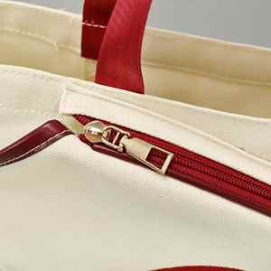 Canvas Tote Bag Custom Logo Cotton Blank Heavy Duty <b>Large</b> Women Casual Shoulder Bag With Inside Pocket - Product Image 4