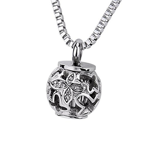 Paslanmaz Çelik Sevimli çocuk Anıt Kremasyon Hollow Kelebek Kül Urn Kolye Hatıra Madalyon Tutucu Kristal Kolye - Product Image 6