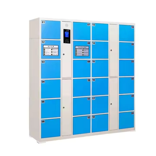 24-Door Electronic Smart Locker Metal Package Storage System with Luggage and Phone Lockers Convenient Parcel Delivery System