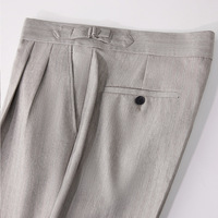 Pantalon de Costume pour Homme – Haute Qualité, Formel, pour Affaires et Mariages – Taille Haute, Plissé, Coupe Droite
