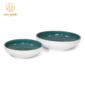 Vente chaude ensemble de vaisselle de salle à manger en porcelaine pour hôtel plats de couleur bleue incassables assiettes en céramique pour restaurant - Product Image 5