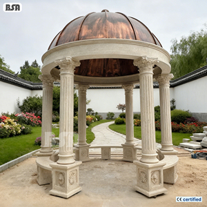 Pavillons <span class=keywords><strong>en</strong></span> marbre sur mesure de grande taille, piliers <span class=keywords><strong>en</strong></span> pierre de <span class=keywords><strong>jardin</strong></span>, sculptures de <span class=keywords><strong>jardin</strong></span> pour la décoration de <span class=keywords><strong>jardin</strong></span> et de cour - Product Image 1